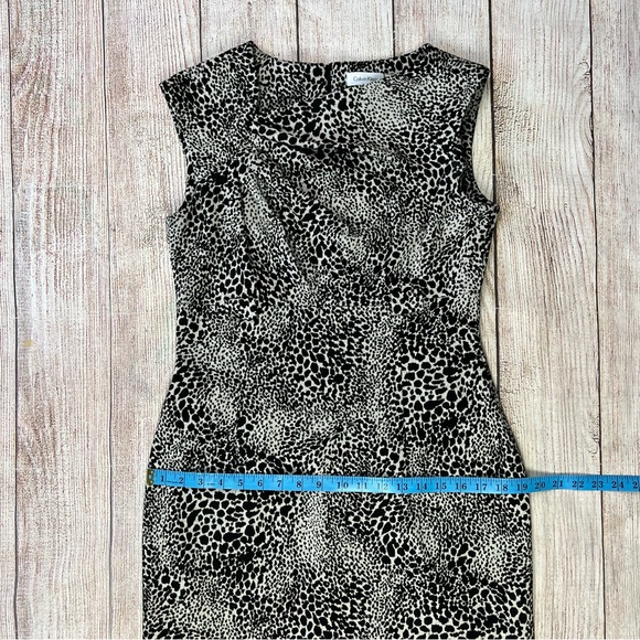 Calvin Klein Animal Print Asymmetrical Sheath Dress - Picture 6 of 9